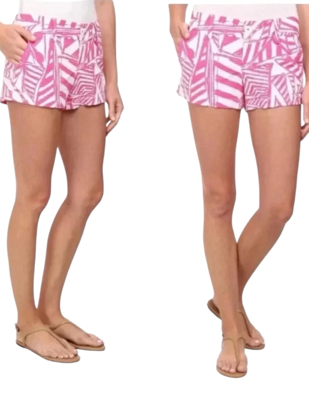 Lilly Pulitzer Womens Callahan Shorts Pink Yacht Print 100% Cotton Size 00.